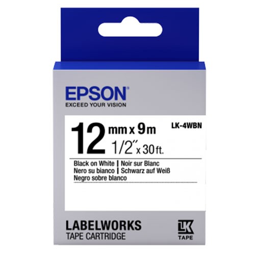 Nastro Originale Epson labelworks standard testo nero su fondo bianco