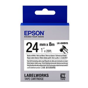 Nastro Originale Epson labelworks per cavi testo nero su fondo bianco