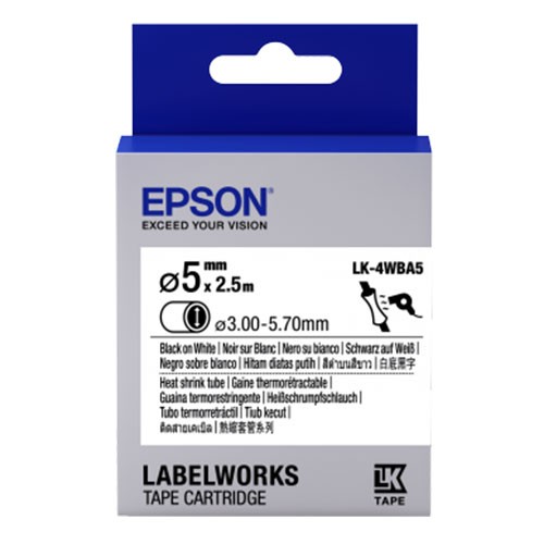 Nastro Originale Epson labelworks termorestringente testo nero su fondo bianco