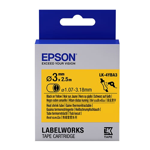 Nastro Originale Epson labelworks termorestringente testo nero su fondo giallo