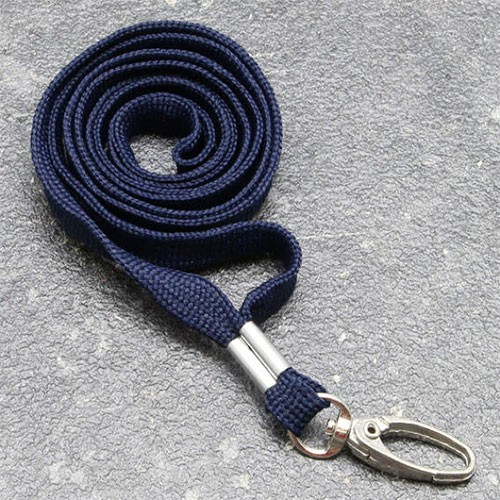 Lanyard blu 10 mm con moschettone in metallo