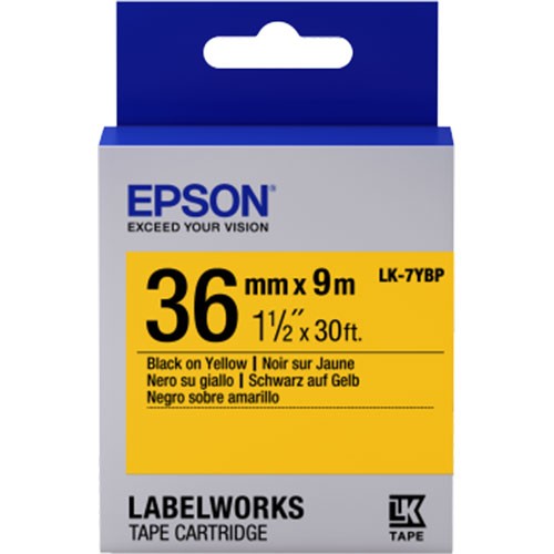Nastro Originale Epson labelworks standard testo nero su fondo giallo