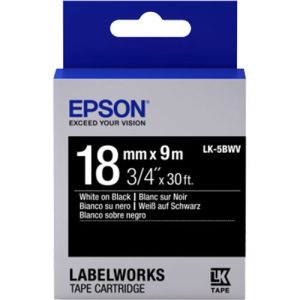 Nastro Originale Epson labelworks standard testo bianco su fondo nero