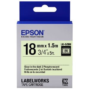 Nastro Originale Epson labelworks testo nero su fondo fosforescente