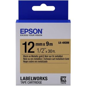 Nastro Originale Epson labelworks standard testo nero su fondo oro metalizzato